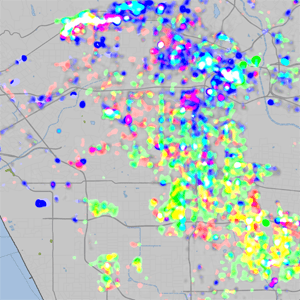 Different types of crime have different dynamics of concentration in cities.